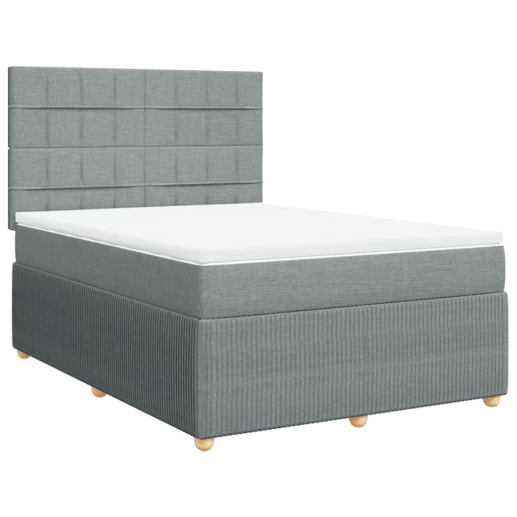 Giroletto a Molle con Materasso Grigio Chiaro 160x200cm Tessuto