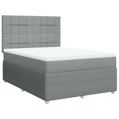 Giroletto a Molle con Materasso Grigio Chiaro 160x200cm Tessuto