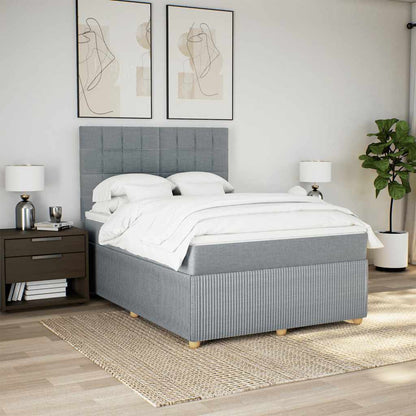 Giroletto a Molle con Materasso Grigio Chiaro 160x200cm Tessuto | homemem39