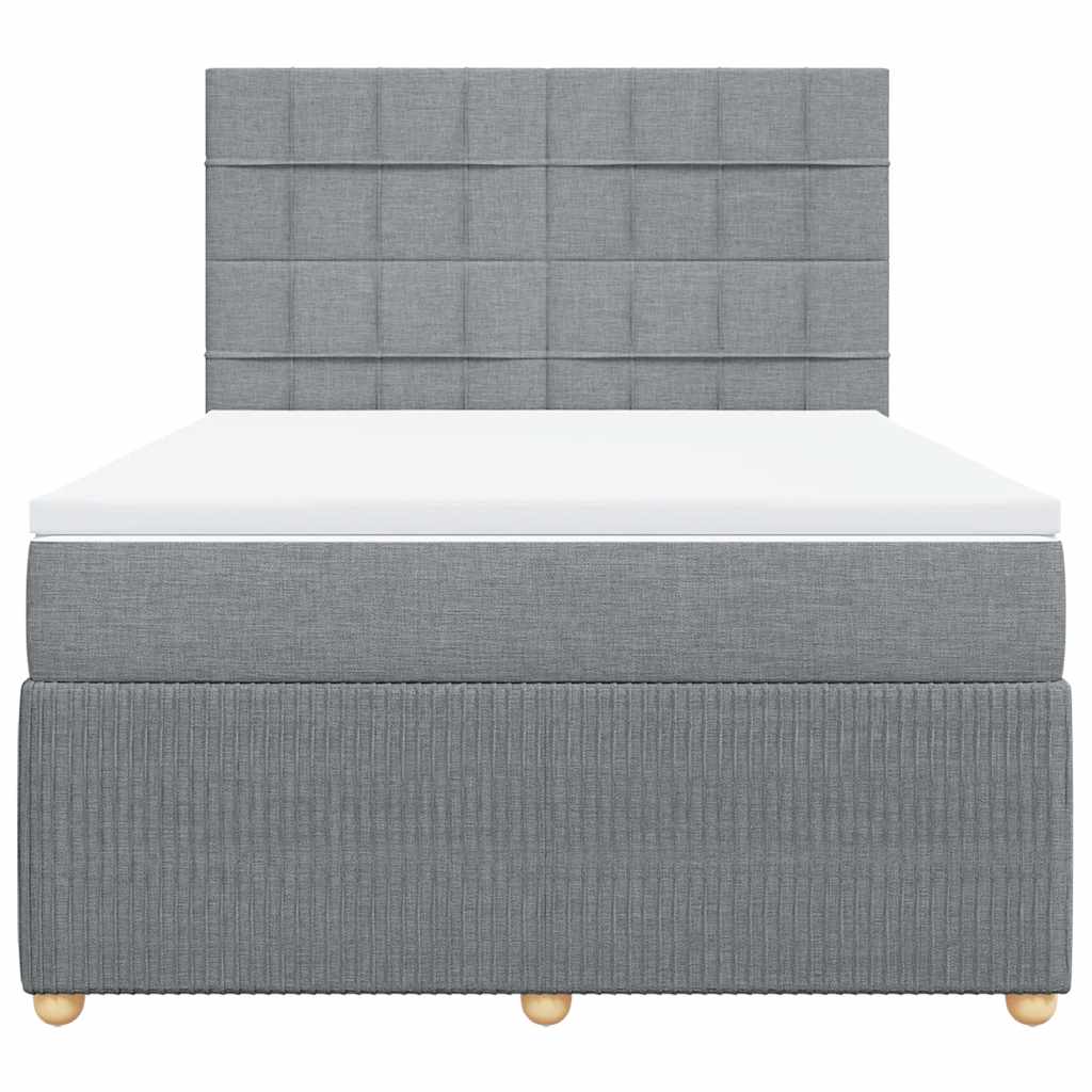 Giroletto a Molle con Materasso Grigio Chiaro 160x200cm Tessuto