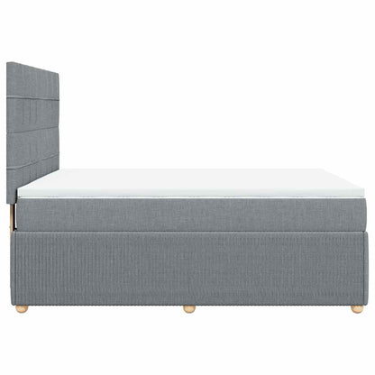 Giroletto a Molle con Materasso Grigio Chiaro 160x200cm Tessuto | homemem39