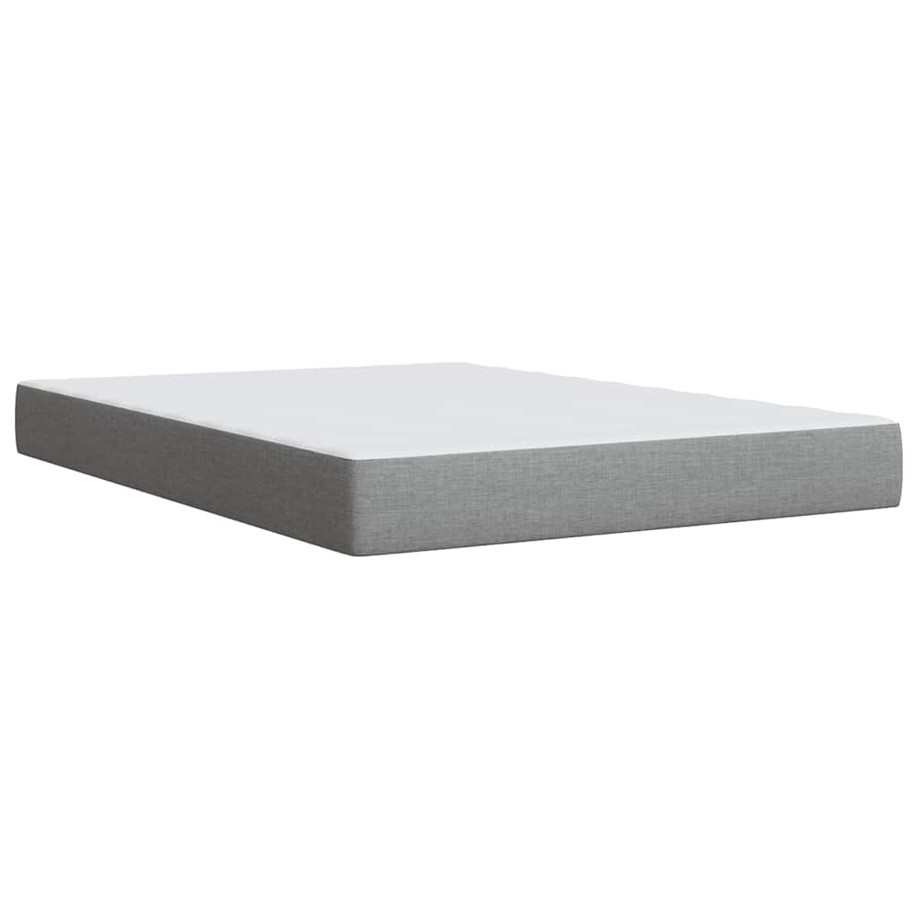 Giroletto a Molle con Materasso Grigio Chiaro 160x200cm Tessuto