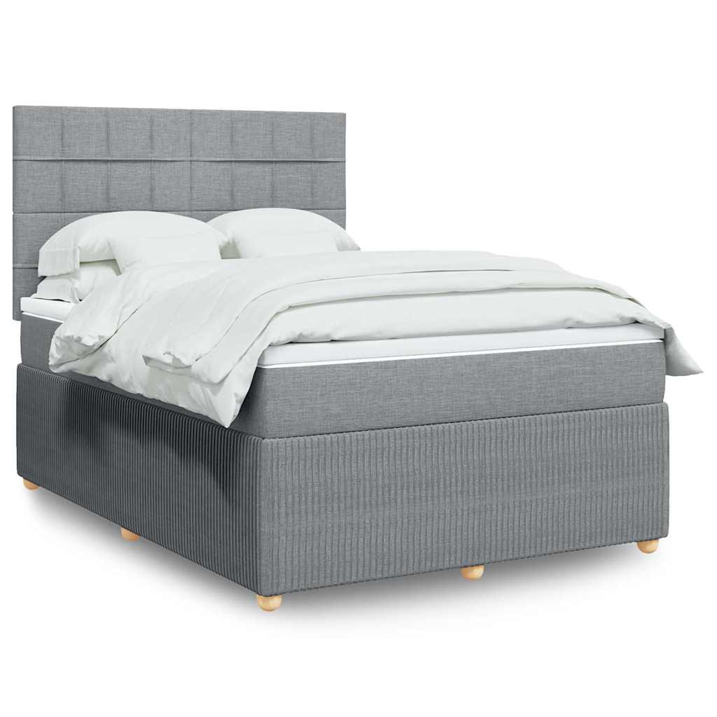 Giroletto a Molle con Materasso Grigio Chiaro 160x200cm Tessuto | homemem39
