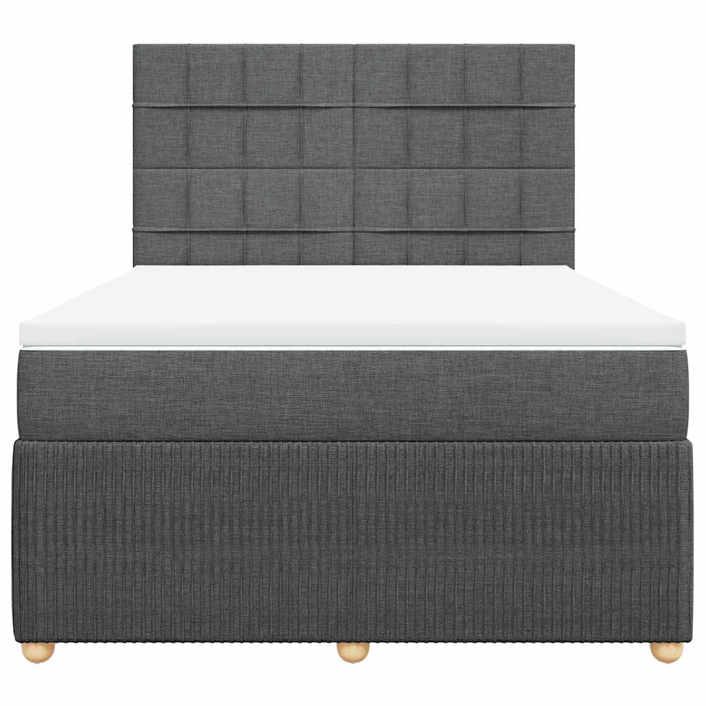 Giroletto a Molle con Materasso Grigio Scuro 160x200 cm Tessuto