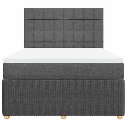 Giroletto a Molle con Materasso Grigio Scuro 160x200 cm Tessuto