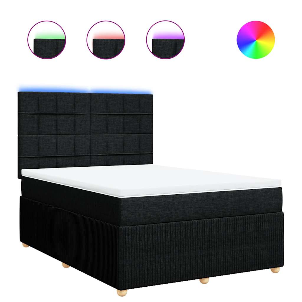 Giroletto a Molle con Materasso Nero 160x200 cm in Tessuto | homemem39