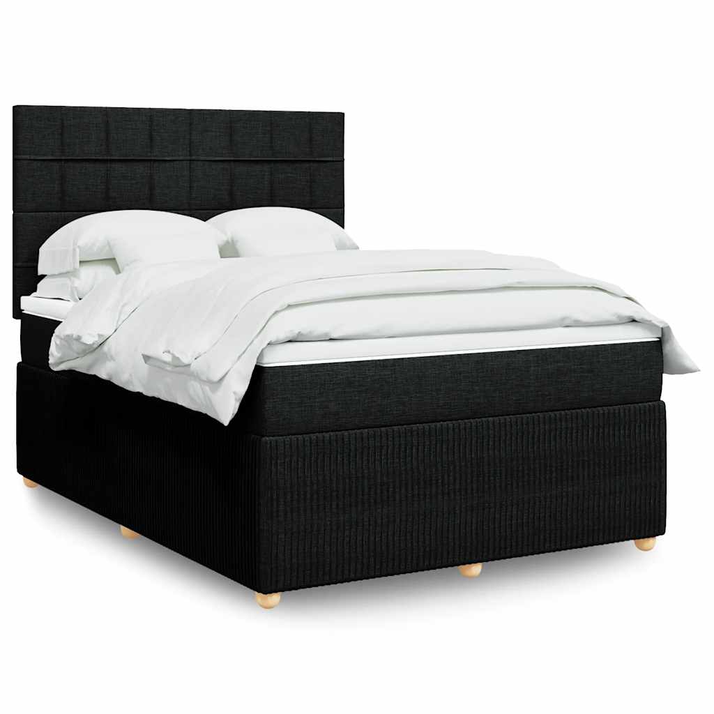 Giroletto a Molle con Materasso Nero 160x200 cm in Tessuto | homemem39