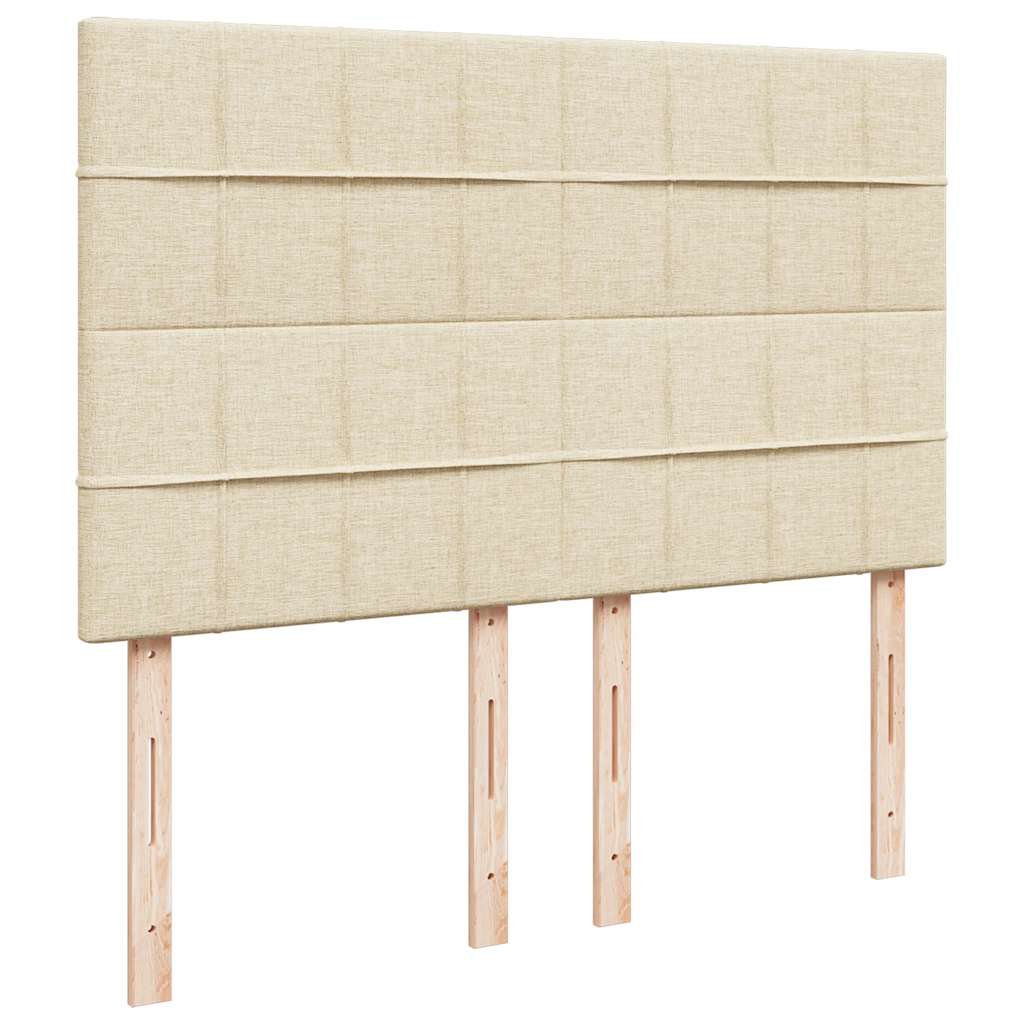 Giroletto a Molle con Materasso Crema 160x200 cm in Tessuto