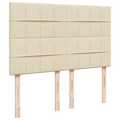 Giroletto a Molle con Materasso Crema 160x200 cm in Tessuto