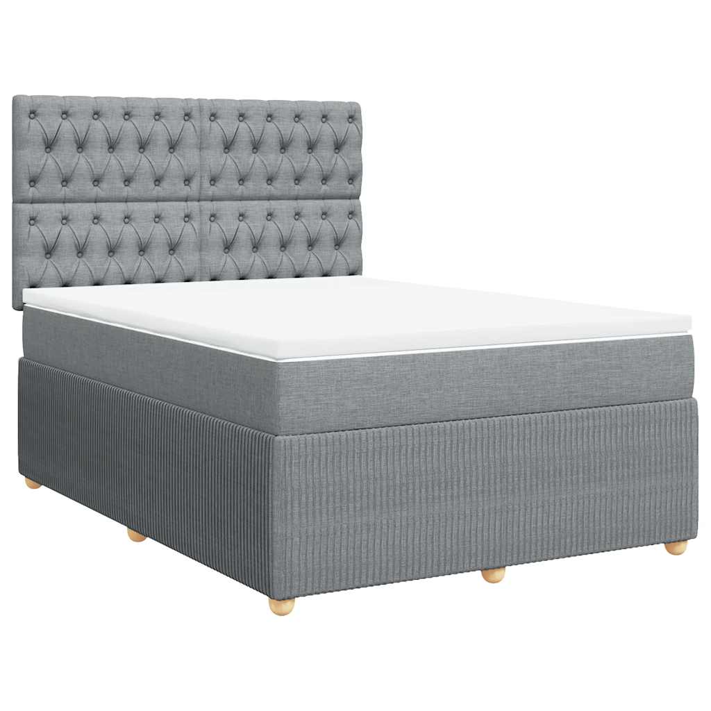 Giroletto a Molle con Materasso Grigio Chiaro 160x200cm Tessuto