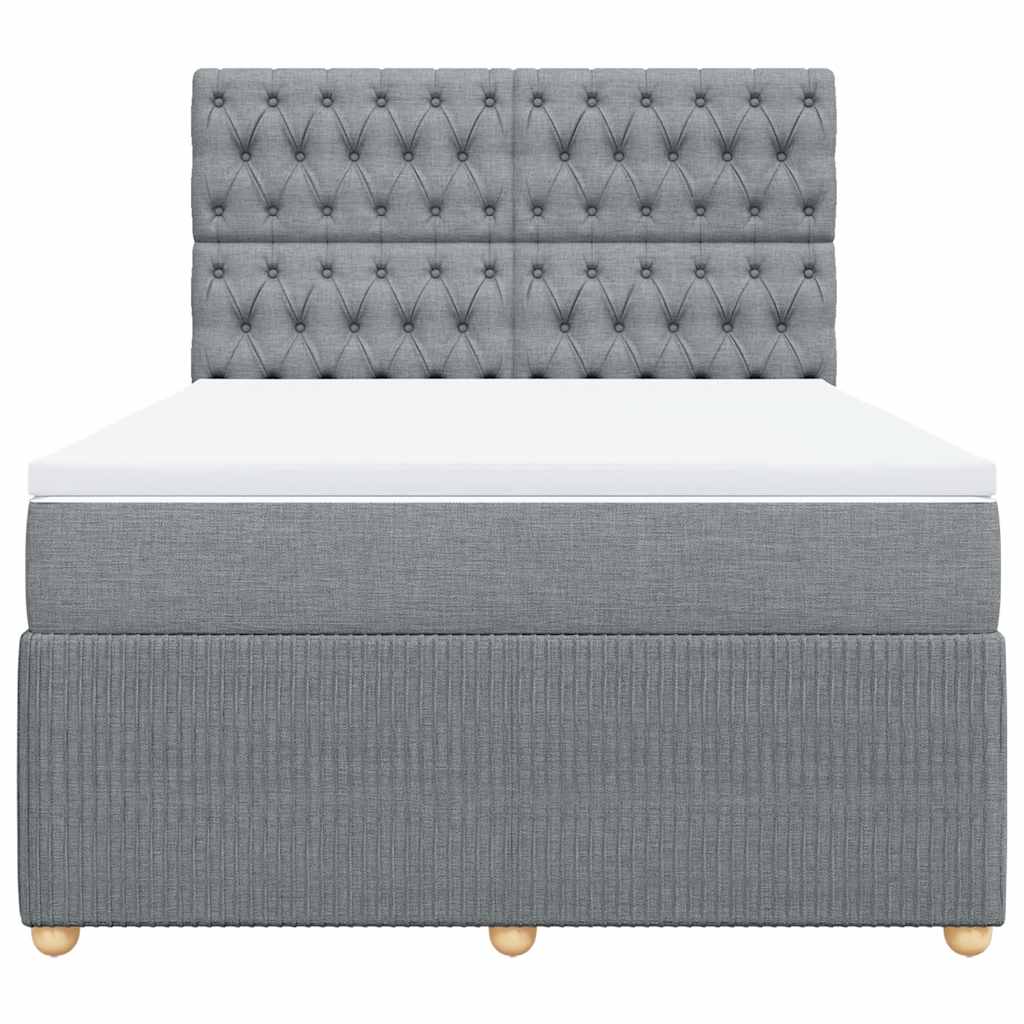Giroletto a Molle con Materasso Grigio Chiaro 160x200cm Tessuto