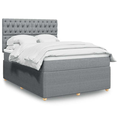 Giroletto a Molle con Materasso Grigio Chiaro 160x200cm Tessuto | homemem39