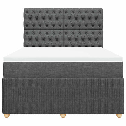 Giroletto a Molle con Materasso Grigio Scuro 160x200 cm Tessuto