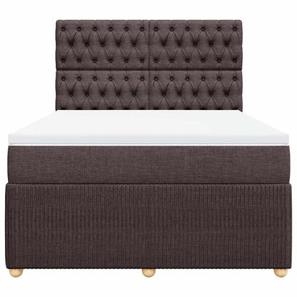 Giroletto a Molle con Materasso Marrone Scuro 160x200cm Tessuto | homemem39
