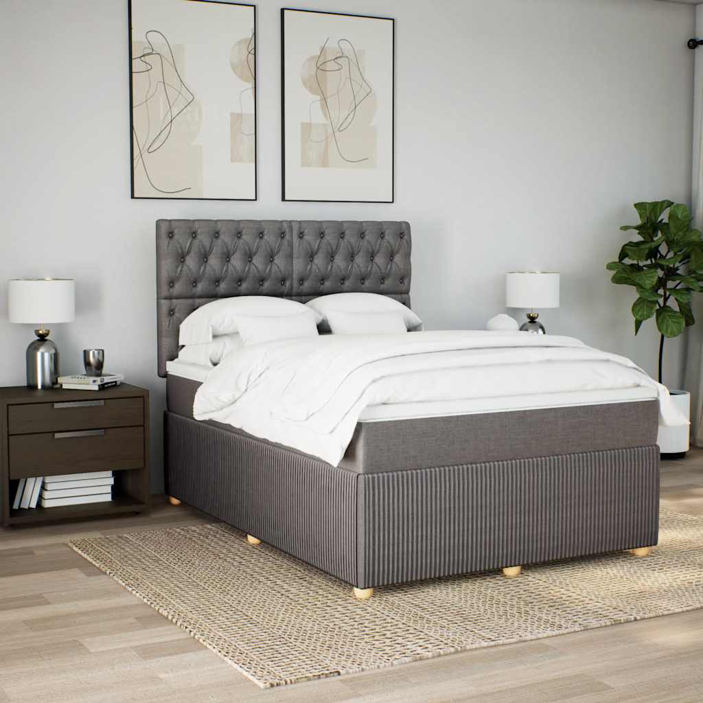 Giroletto a Molle con Materasso Tortora 160x200 cm in Tessuto | homemem39