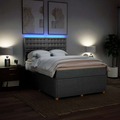 Giroletto a Molle con Materasso Grigio Chiaro 160x200cm Tessuto