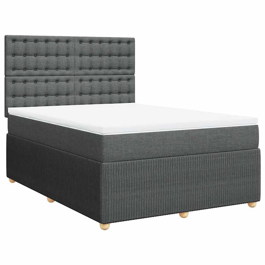 Giroletto a Molle con Materasso Grigio Scuro 160x200 cm Tessuto