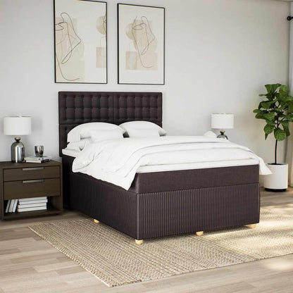 Giroletto a Molle con Materasso Marrone Scuro 160x200cm Tessuto | homemem39