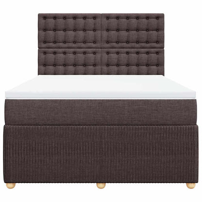 Giroletto a Molle con Materasso Marrone Scuro 160x200cm Tessuto | homemem39