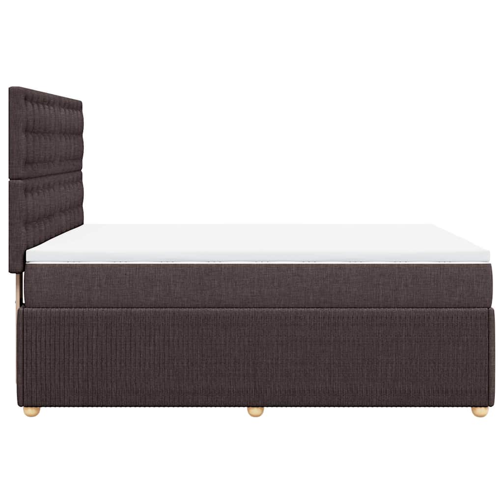 Giroletto a Molle con Materasso Marrone Scuro 160x200cm Tessuto | homemem39