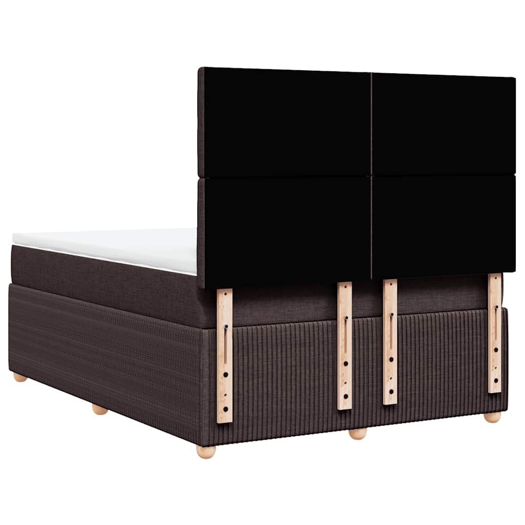 Giroletto a Molle con Materasso Marrone Scuro 160x200cm Tessuto | homemem39