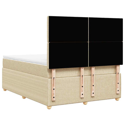 Giroletto a Molle con Materasso Crema 160x200 cm in Tessuto