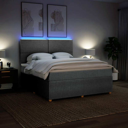 Giroletto a Molle con Materasso Grigio Chiaro180x200 cm Tessuto