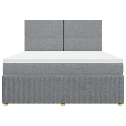 Giroletto a Molle con Materasso Grigio Chiaro180x200 cm Tessuto