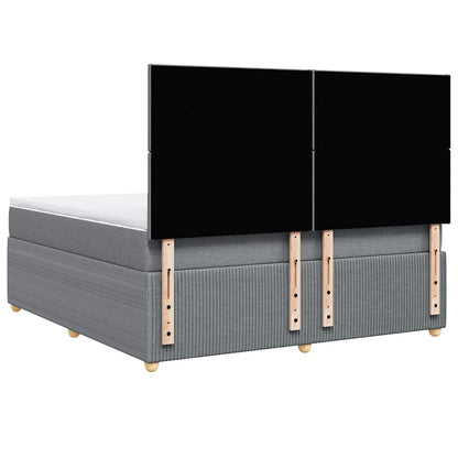 Giroletto a Molle con Materasso Grigio Chiaro180x200 cm Tessuto