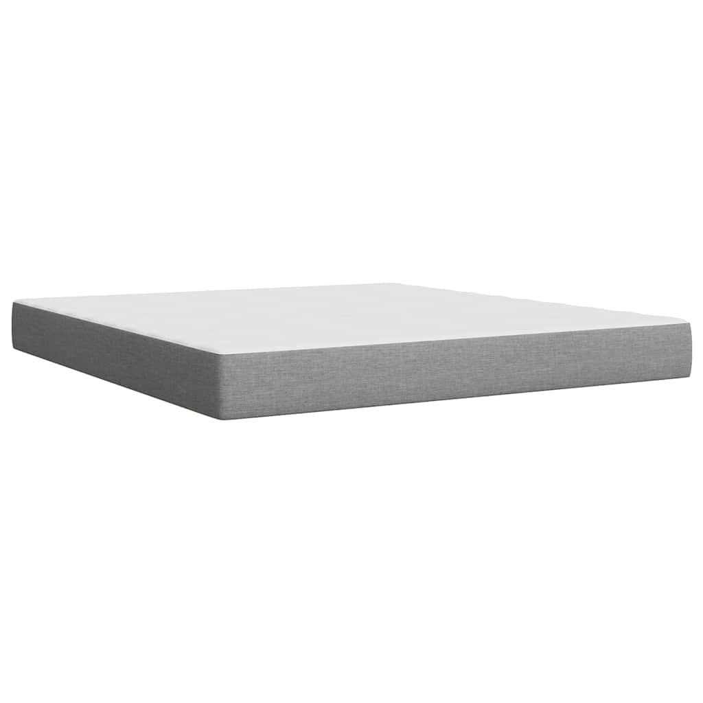 Giroletto a Molle con Materasso Grigio Chiaro180x200 cm Tessuto