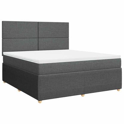Giroletto a Molle con Materasso Grigio Scuro 180x200 cm Tessuto