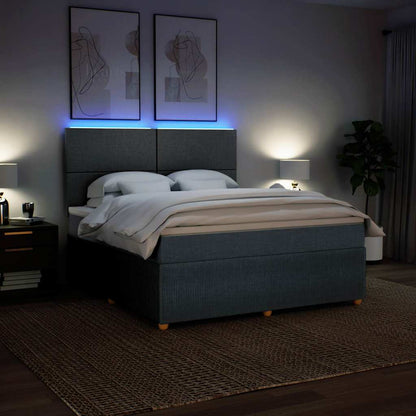 Giroletto a Molle con Materasso Grigio Scuro 180x200 cm Tessuto