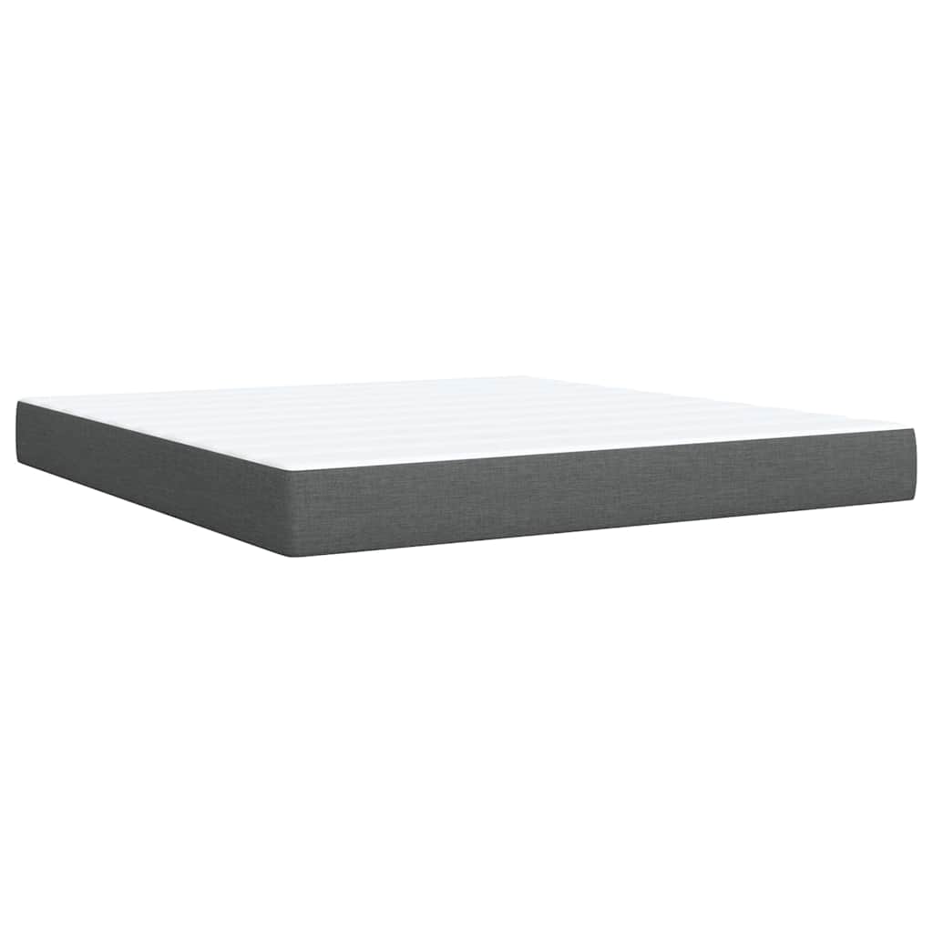 Giroletto a Molle con Materasso Grigio Scuro 180x200 cm Tessuto