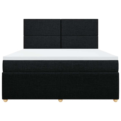 Giroletto a Molle con Materasso Nero 180x200 cm in Tessuto