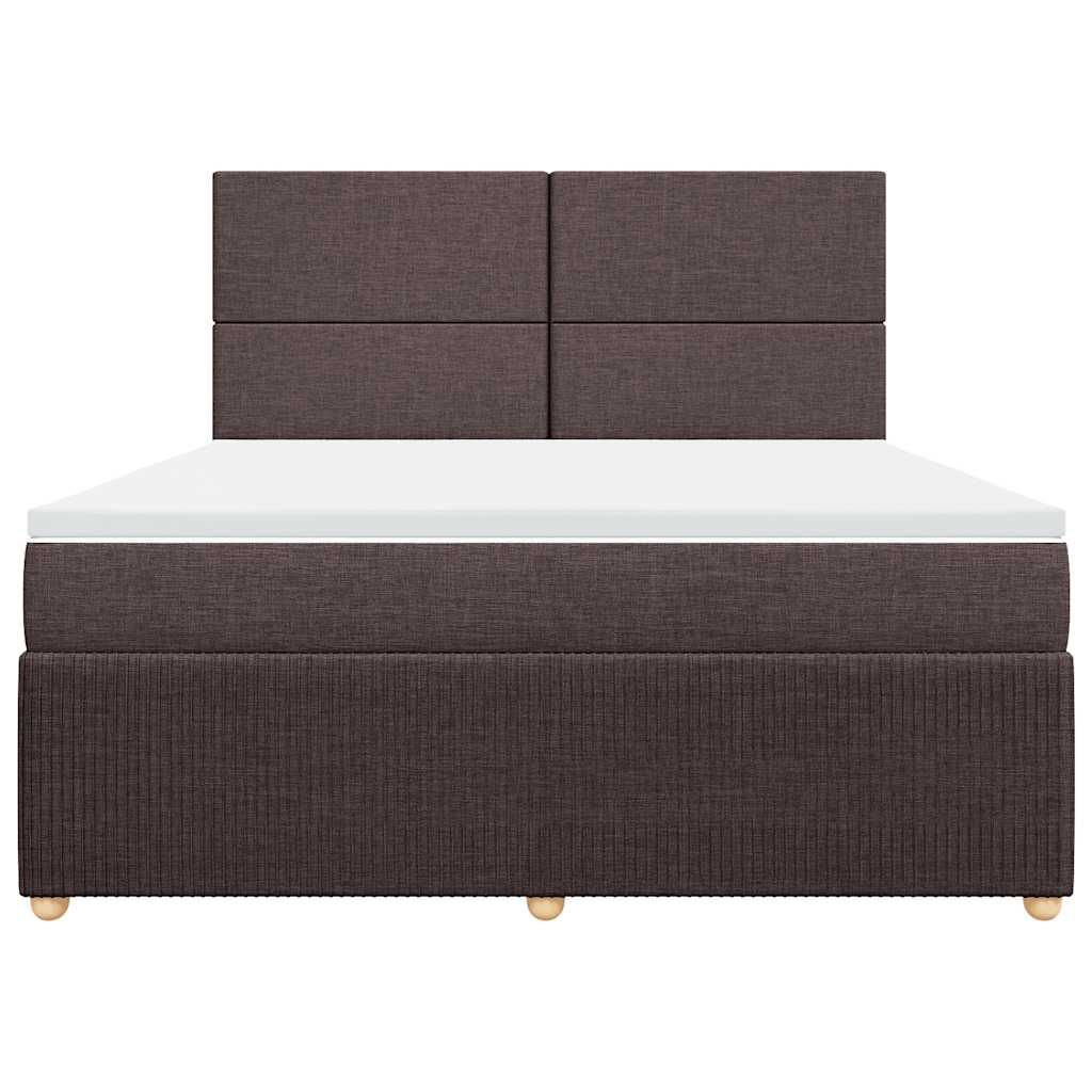 Giroletto a Molle con Materasso Marrone Scuro 180x200cm Tessuto | homemem39