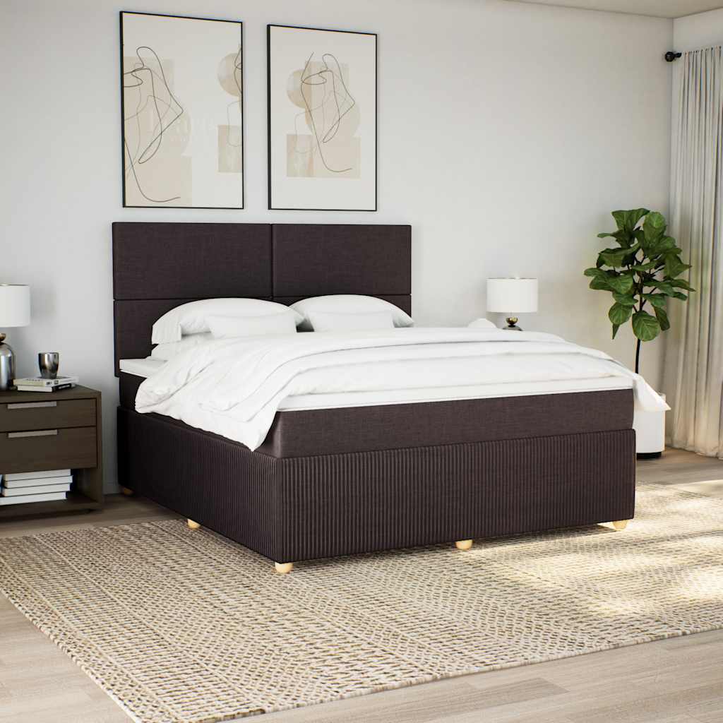Giroletto a Molle con Materasso Marrone Scuro 180x200cm Tessuto | homemem39