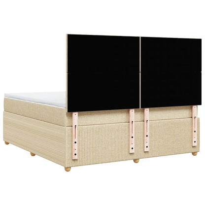 Giroletto a Molle con Materasso Crema 180x200 cm in Tessuto