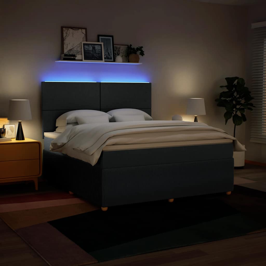 Giroletto a Molle con Materasso Blu 180x200 cm in Tessuto