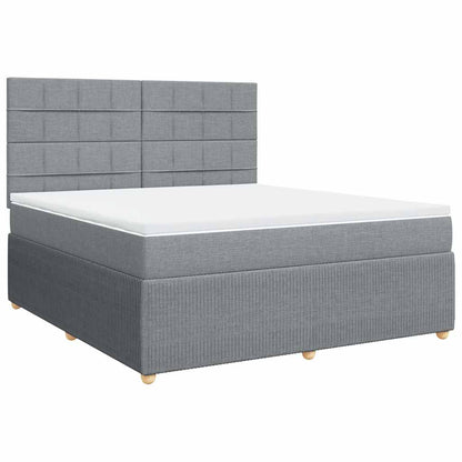 Giroletto a Molle con Materasso Grigio Chiaro180x200 cm Tessuto