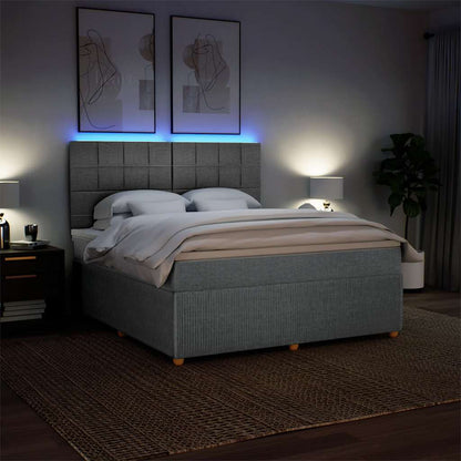 Giroletto a Molle con Materasso Grigio Chiaro180x200 cm Tessuto