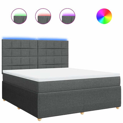 Giroletto a Molle con Materasso Grigio Scuro 180x200 cm Tessuto