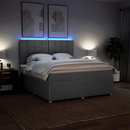 Giroletto a Molle con Materasso Grigio Scuro 180x200 cm Tessuto