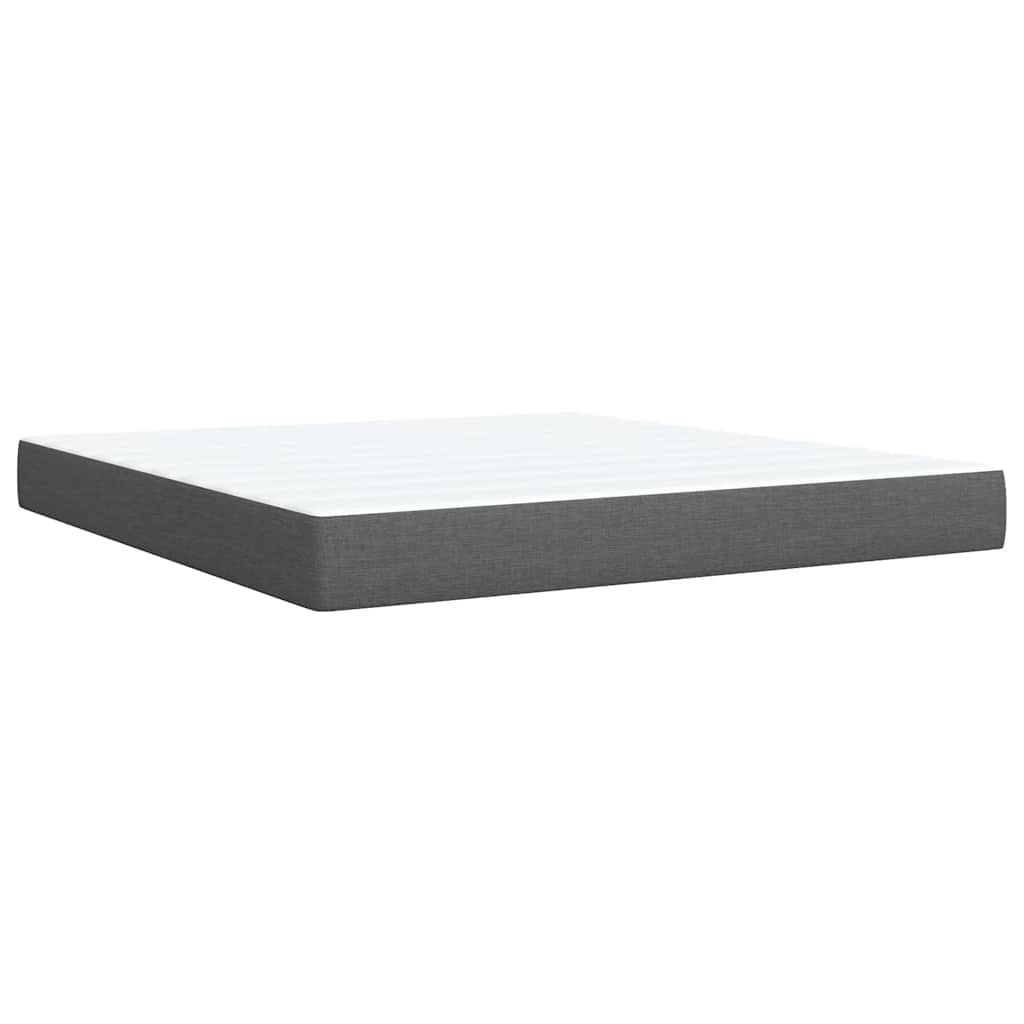 Giroletto a Molle con Materasso Grigio Scuro 180x200 cm Tessuto