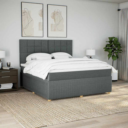 Giroletto a Molle con Materasso Grigio Scuro 180x200 cm Tessuto