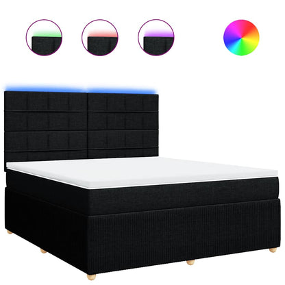 Giroletto a Molle con Materasso Nero 180x200 cm in Tessuto