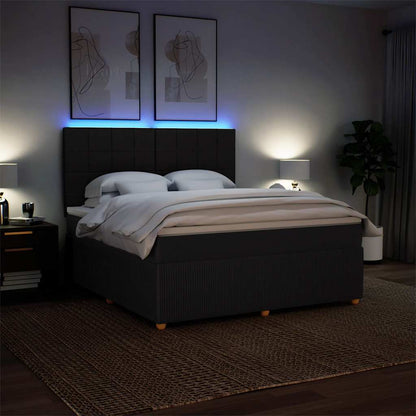 Giroletto a Molle con Materasso Nero 180x200 cm in Tessuto
