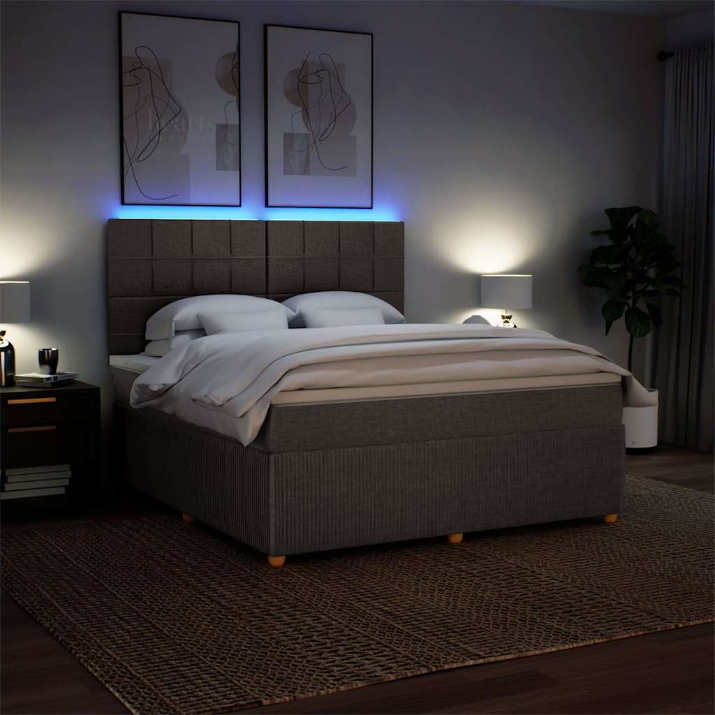 Giroletto a Molle con Materasso Tortora 180x200 cm in Tessuto