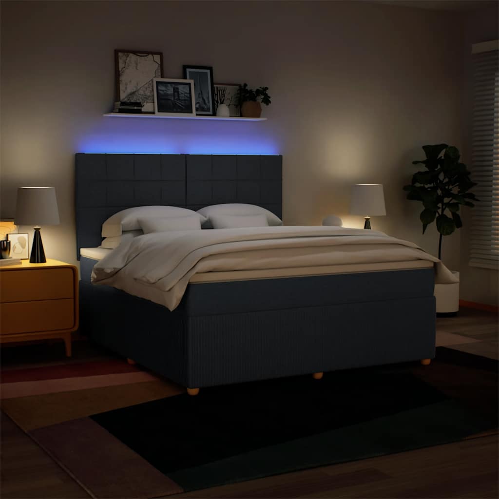 Giroletto a Molle con Materasso Blu 180x200 cm in Tessuto