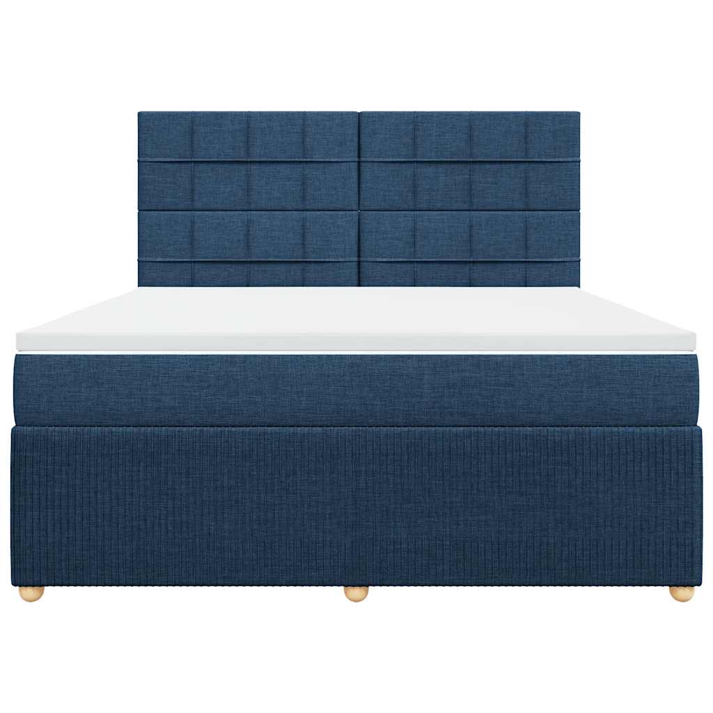 Giroletto a Molle con Materasso Blu 180x200 cm in Tessuto