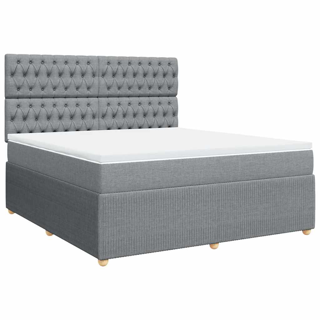 Giroletto a Molle con Materasso Grigio Chiaro180x200 cm Tessuto